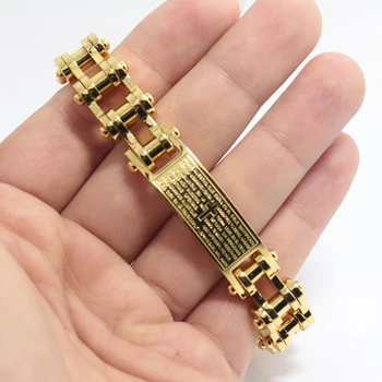 

2019 Men's Bracelets Trendy Jesus Christian Cross Sign Stainless Steel Link Chain Bangles Fashion Jewelry