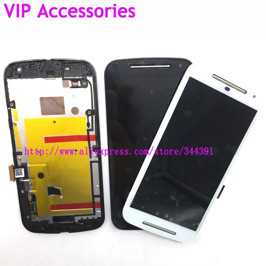 

10pc Original G2 LCD Screen For Motorola for MOTO G2 G+1 XT1063 XT1068 XT1069 LCD Display Touch Digitizer Assembly with frame