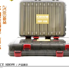 Двусторонняя 14/10 отсеков RUKE Новая Коричневая рыболовная коробка, высокопрочная прозрачная видимая пластиковая коробка с отверстием для слива