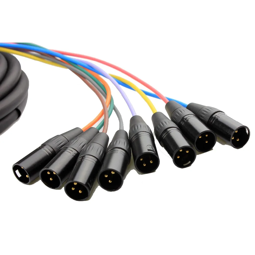 Высококачественный 8 канальный 3 контактный кабель XLR со змеиным кабелем штырь