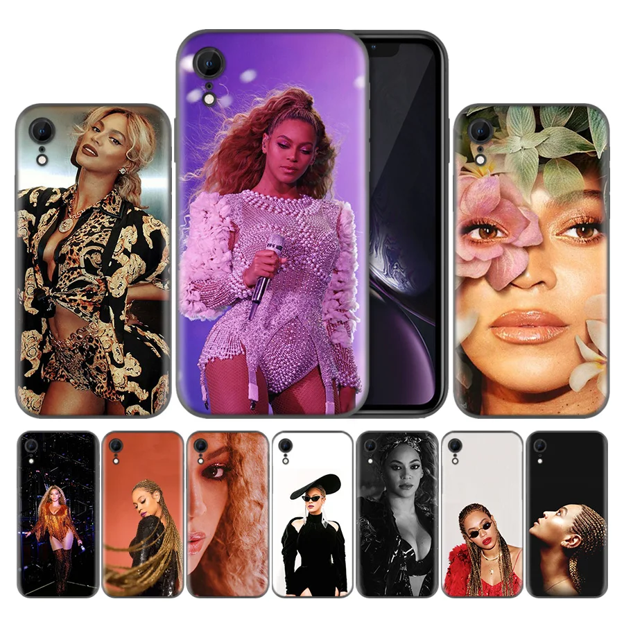 

For Funda Covers Apple iPhone 7 7S 8 Plus X XS Max XR 5 5s SE 6 6s Cover Flowers Bag Back Phone Case Sexy singer Beyonce