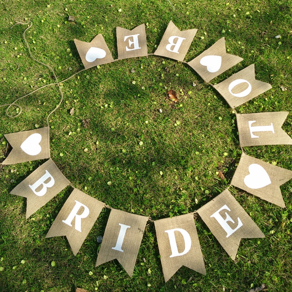 Linen Bride To Be Burlap Banner Wedding Party Bachelorette Parties