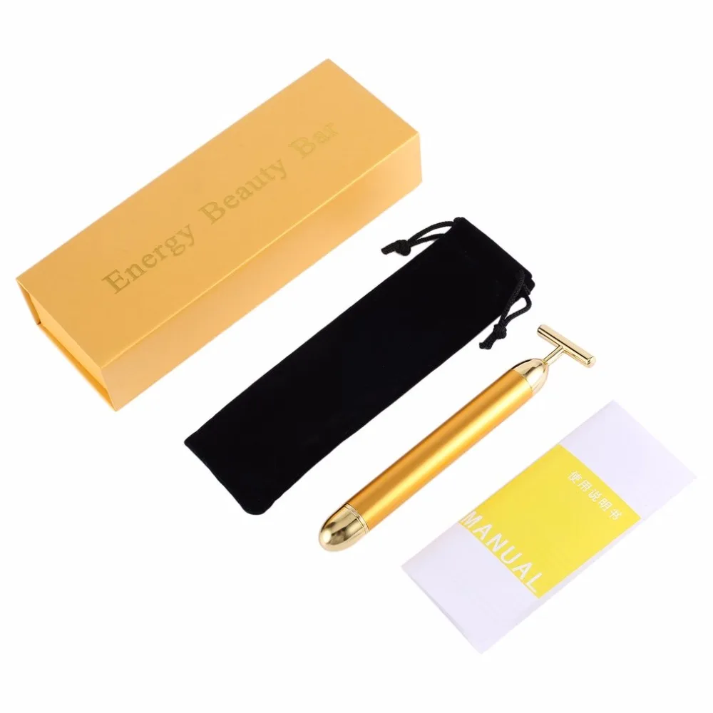 

New Arrival 1 Set Energy Beauty Bar Slim Face Massage Tool T Shape Facial Vibration Massager Stick Lift Skin Tightening