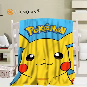 

Custom Pokemon Pikachu Blanket Home TV Casual Relax for Travel Family Soft Fluffy Warm Blanket more size
