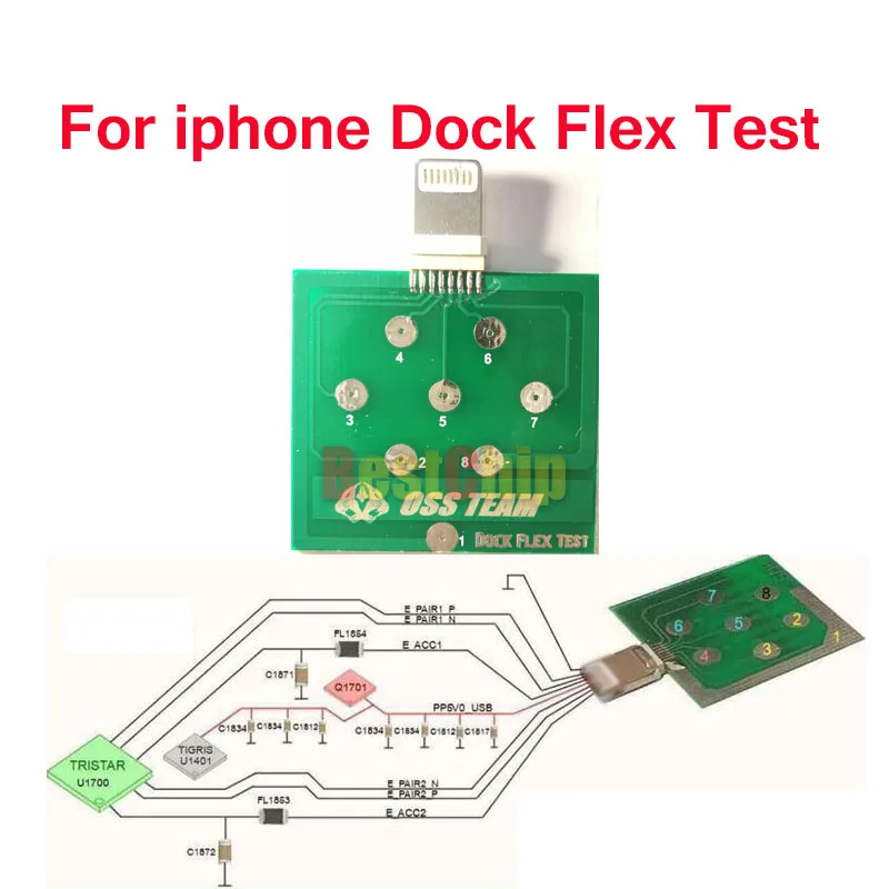 

2pcs/lot Micro USB Test Board for iPhone 8 7 6 6s for Battery Power Charging Dock Flex Easy Test Tool board