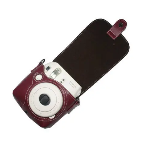 Пленка для камеры Fujifilm Instax Mini 8 + 9 коричневая сумка на ремне из искусственной кожи