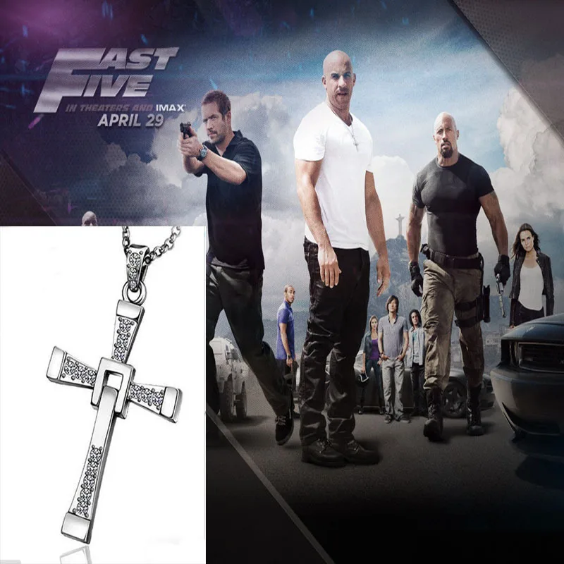

High Quality Fast and Furious 6 Dominic Toretto Cross Necklace for Men Fashion Jewelry 2015