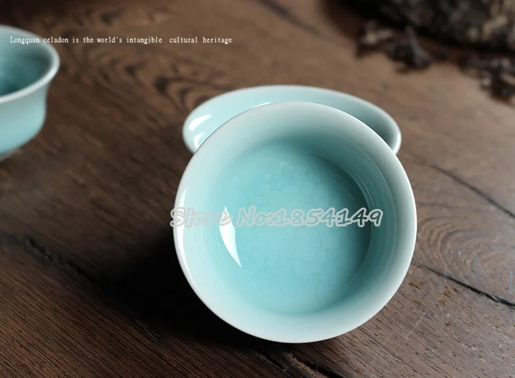 Китайский Longquan Celadon фарфоровый ручной кунг-фу КИТАЙСКИЕ чашки и чайное блюдце чаша для чая 40 мл китайский чайник кофейная чашка высокое качество