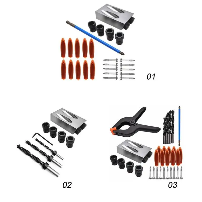 14/28/34 шт. наклонное отверстие джиг комплект 6/8/10 мм привод адаптер для угол направитель сверла набор отверстие тонкий пояс, который крепится на локатор Деревообрабатывающие инструменты