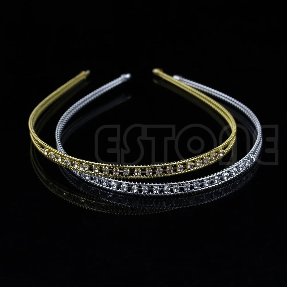 New Wedding Crystal Diamond Hair band Bride Silver Plated Rhinestone Crystal Hair Hoop Clip Headband