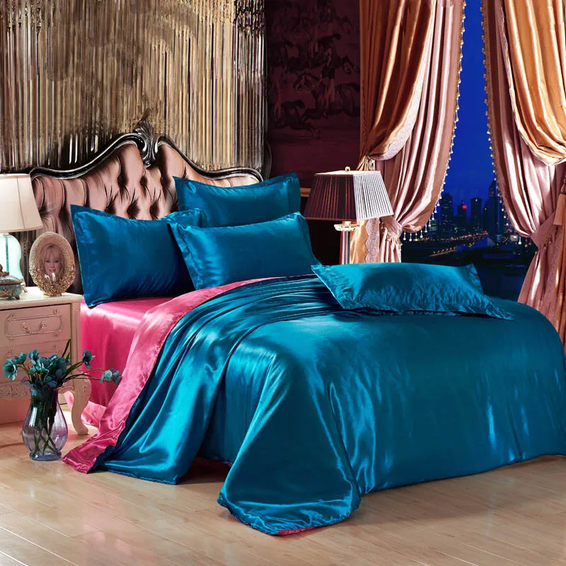 

Noble Super silky Imitation silk bedding sets duvet cover set bedclothes bed sheet queen size