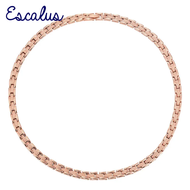 Escalus Women 58pcs Magnets Stainless Steel Necklace Ladies High Magnetic Power Rose Gold Jewelry Gift Neckwear Charm