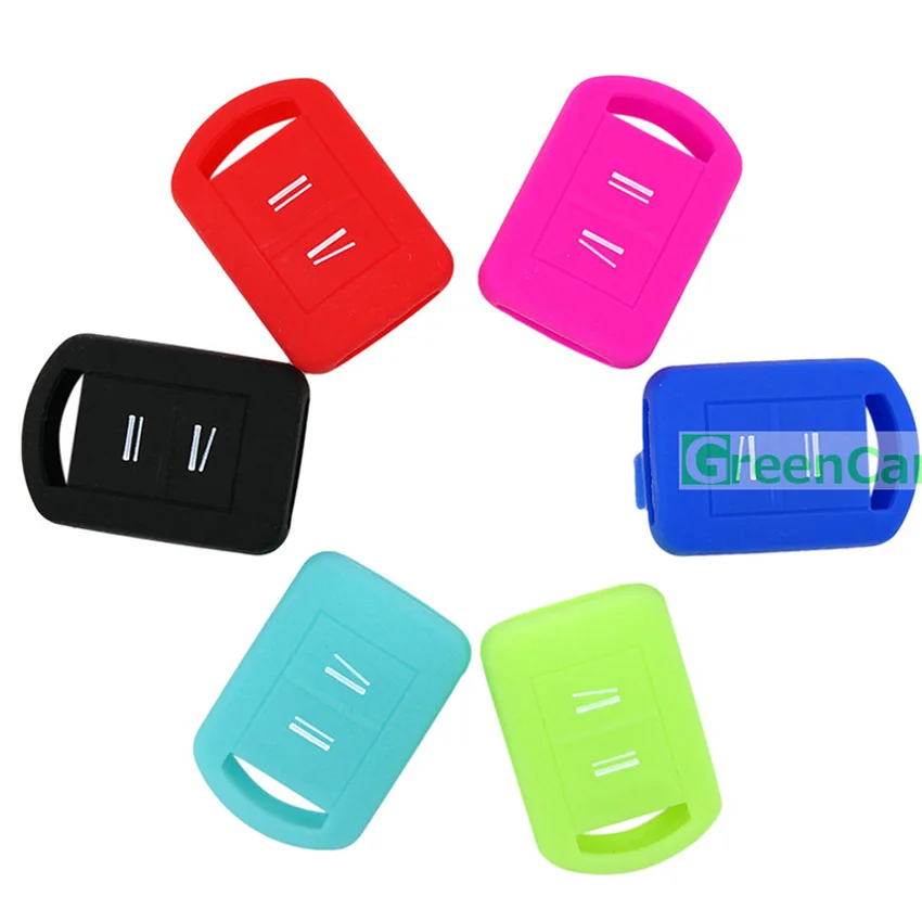 

For Vauxhall Opel Corsa Meriva Combo Romet 2 button Silicone Car Key Case Cover Skin Protector Black Red Blue Green