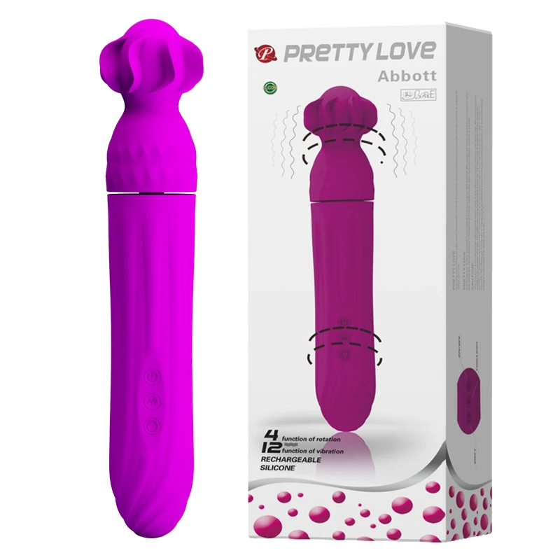 Вибратор фаллоимитатор Pretty love 12 Скоростей 4 режима вращение вверх и вниз|speed