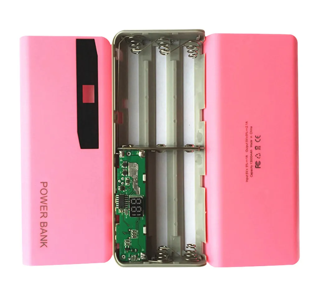 Светодиодный дисплей 5X18650 USB внешний аккумулятор зарядное устройство чехол DIY коробка для iPhone портативная зарядка для телефона повербанк внешний - Цвет: as show