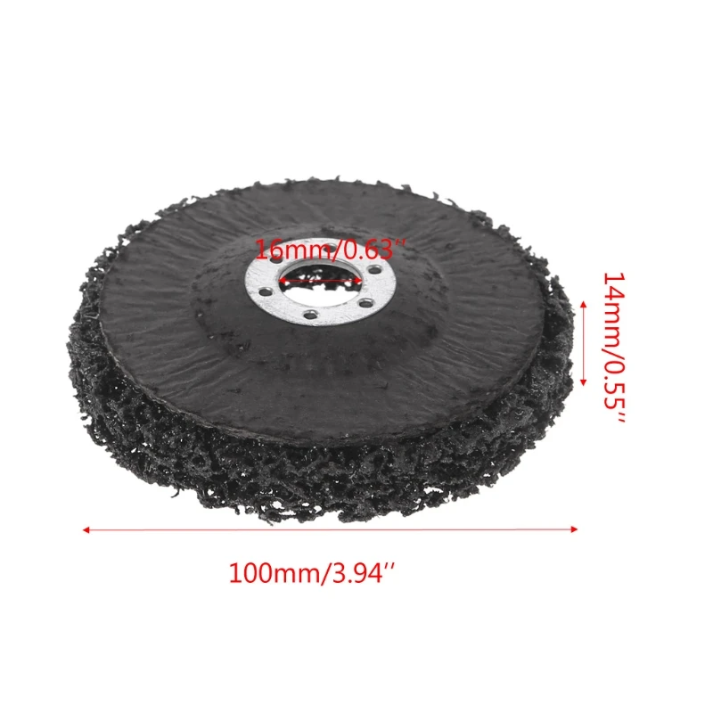 5x 100mm Poly Strip Wheel Paint Rust Removal Clean Angle Grinder Disc Black HL 