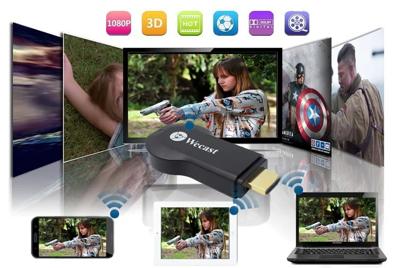 Новинка Android флешка wecast Dongle Miracast зеркалирование экрана спутниковый ТВ ресивер