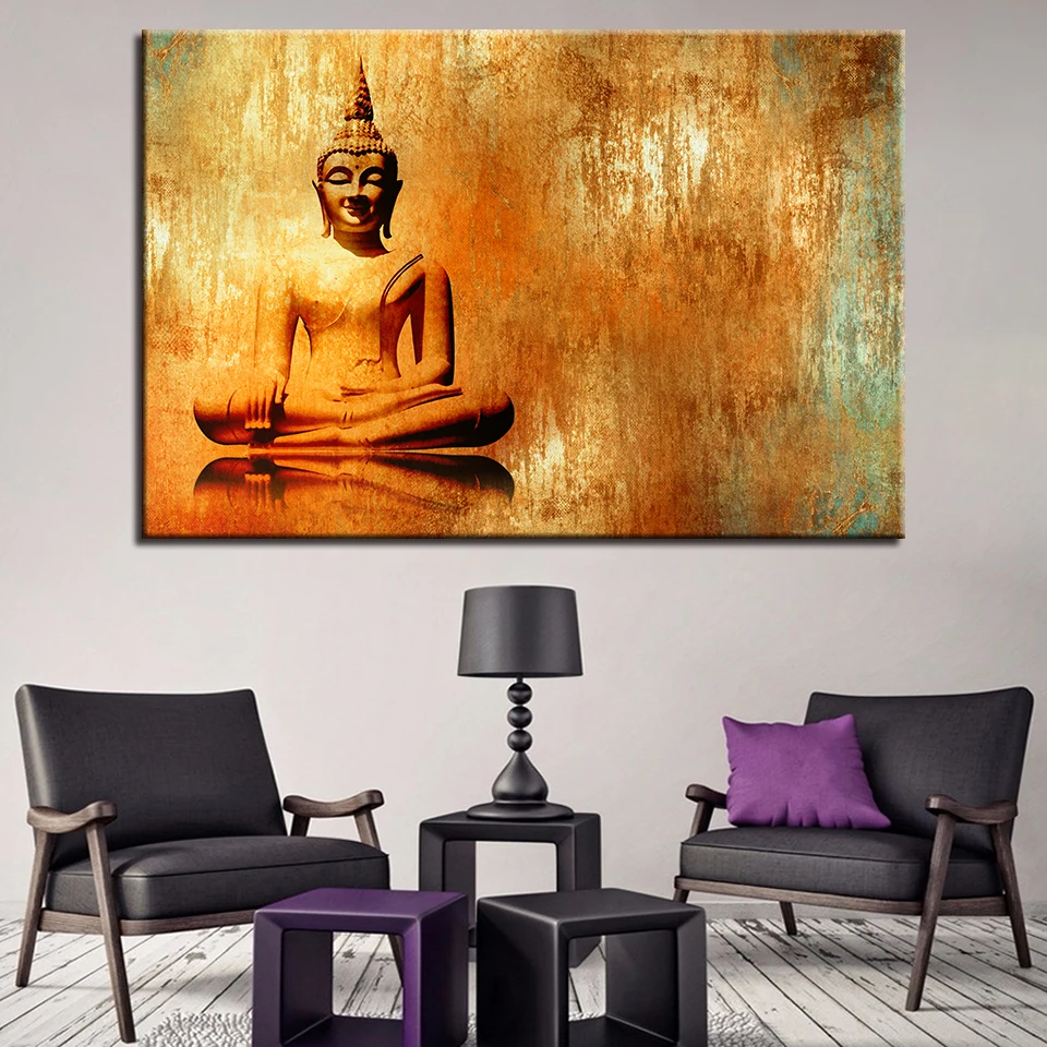 1 шт. Абстрактная Картина на холсте с изображением Будды|wall art|buddhism postersprints pictures |