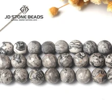 Натуральные круглые бусины Пикассо, матовые бусины из драгоценного камня, аксессуары для изготовления украшений вручную, браслет, ожерелье, украшения