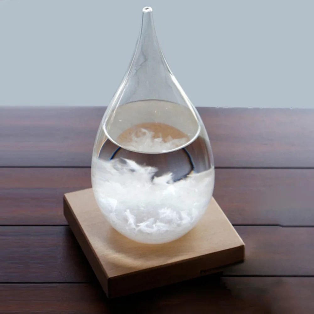 

New 65x115mm Transparent Droplet Storm Glass Water Drop Weather Storm Forecast Predictor Monitor Bottle Barometer Home Decor