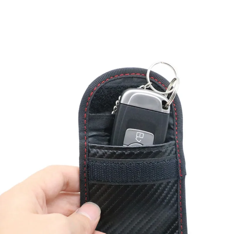 

Waterproof Carbon Fiber Faraday Bag Key Fob Signal Blocking Cage Protector Car Key RFID Shielding Case