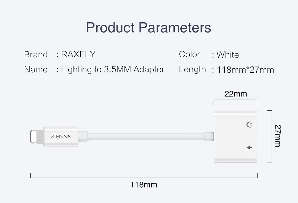 RAXFLY 2 в 1 освещение до 3,5 мм конвертер для iPhone XS Max XR X разветвитель заряда для iPhone 7 8 Plus зарядка прослушивание адаптер