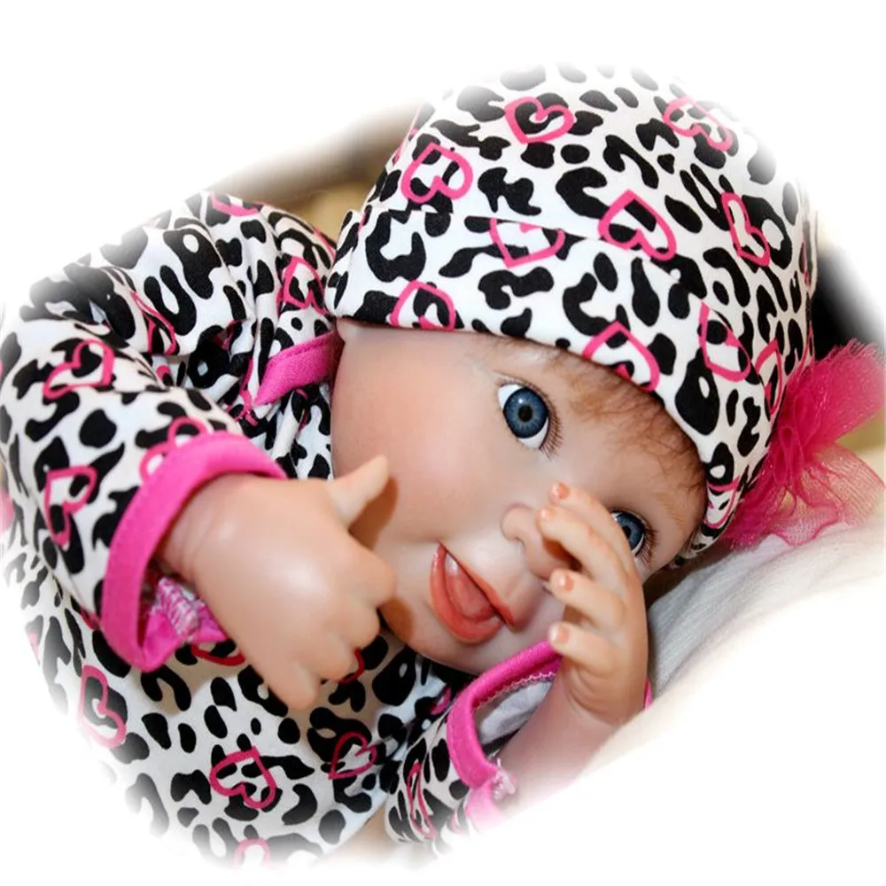 

SanyDoll 18 inch 45 cm Silicone baby reborn dolls, lifelike doll reborn Lovely fashion doll birthday gift holiday gift