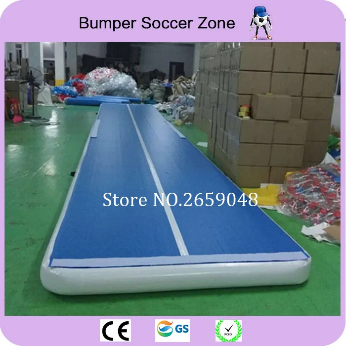 Free Shipping 6x1x0.2m Blue Inflatable Gymnastics Mattress Gym Tumble