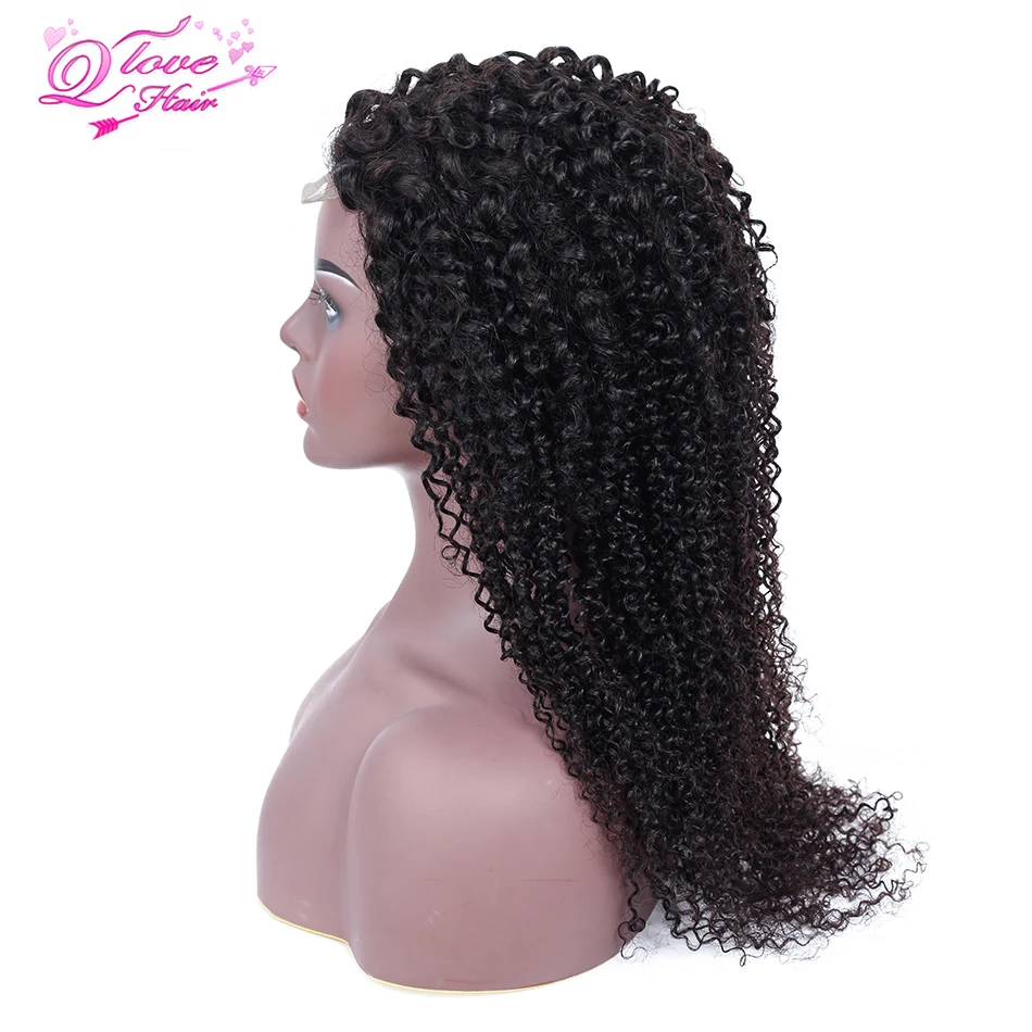 

Queen Love Hair Kinky Curly Wigs Human Hair Wig Lace Frontal Wigs Brazlian Remy Hair Density Made By Bundles With Closure
