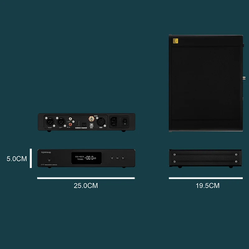  TOPPING D70 AK4497 * 2 DAC AK4118 XMOS XU208 DSD512 audio nativo de 32 bits/768 kHz de alta resoluc