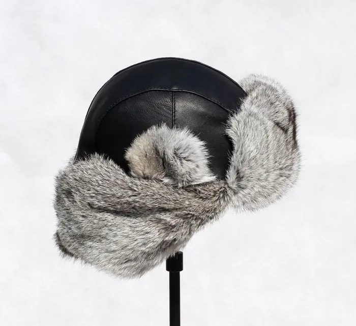 Boolawdee Русский стиль натуральная кожа кроличий мех Bomber Шляпы с наушниками обувь для мужчин и женщин зимние теплые аксессуары M214