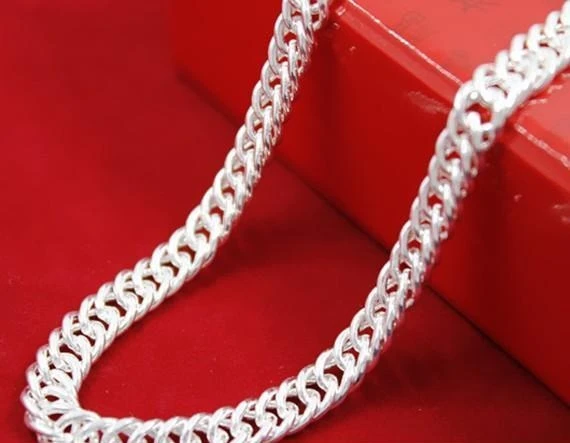 LJ& OMR ожерелье из стерлингового серебра 925 пробы Серебряное модное ювелирное изделие цепочка с хлыстом 10 мм мужское ожерелье 20 22 24"