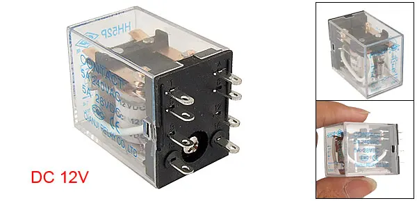 MY2NJ MY2N MY2 HH52P DC 12V Coil 8 PIN Power Relay DPDT 5A 240V AC / 28V DC