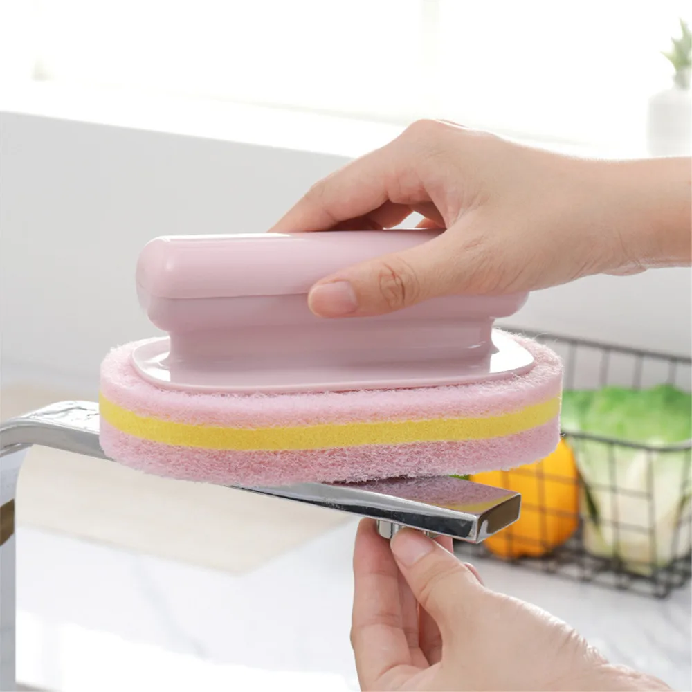 

ISHOWTIENDA Bathroom Floor Wall Tile Cleaning Brush Sponge Bottom Kitchen Cleaning Brush