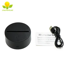 Заводская цена 4 мм Слот ABS черный круглый свет базы для акрил 3d светодиодные лампы базы