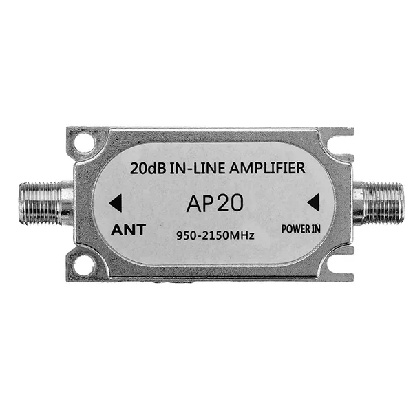 

LEORY Satellite 20dB In-line Amplifier Booster 950-2150MHZ Signal Booster For Dish Network Antenna Cable Run Channel Strength