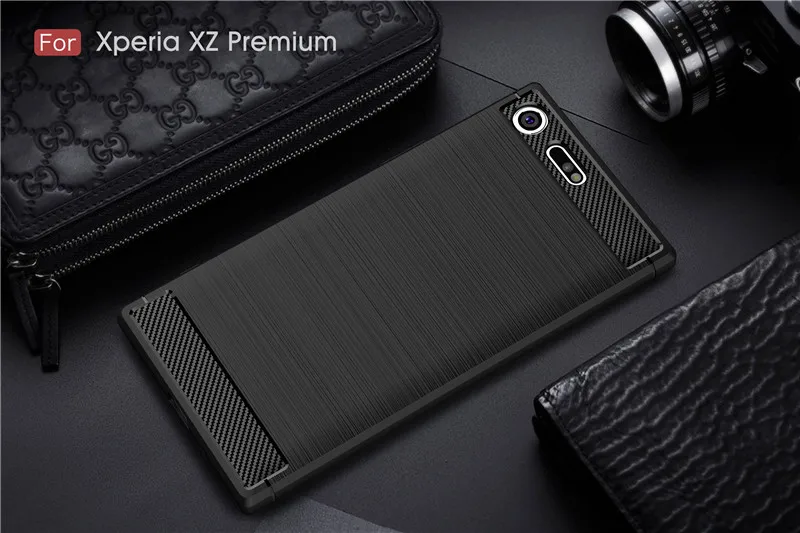 For Sony Xperia XZ Premium Case Carbon Fiber Silicone TPU Skin Soft Back Cover Phone Case for Sony Xperia XZ Premium G8141 G8142