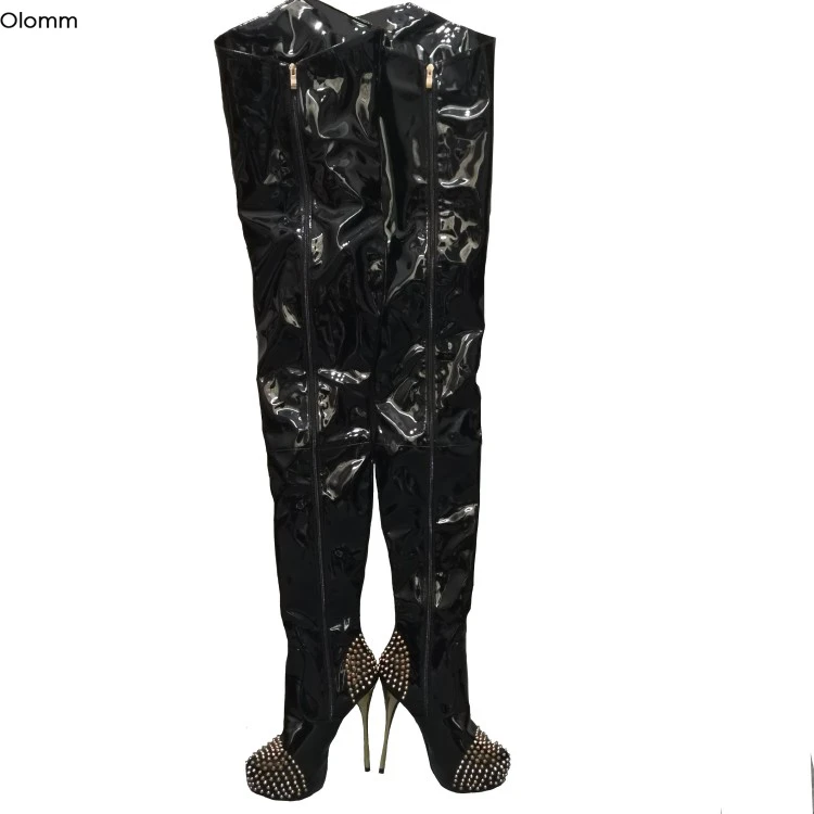 black thigh high boots size 5