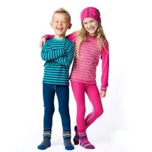 100% мериносовой шерсти дети термобелье установить тонкие кальсоны Unisex Мальчики Девочки детей от 1,5 до 14 лет