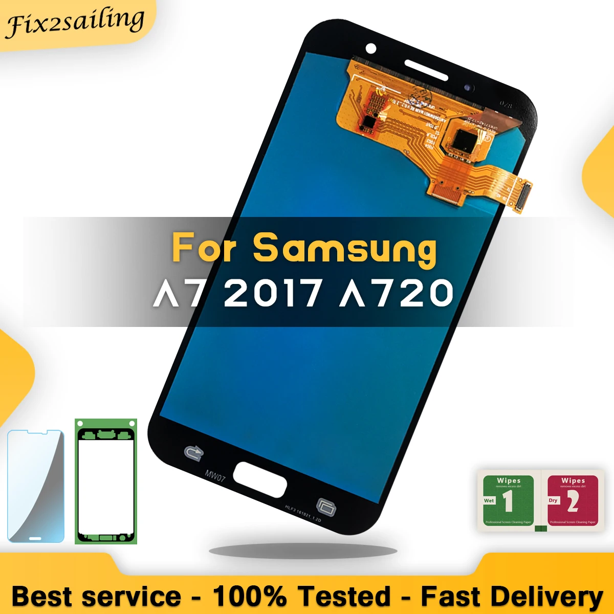 Дисплей для телефонов Samsung Galaxy A7 2017 A720 A720F A720M Super AMOLED ЖК-дисплеи сенсорный экран