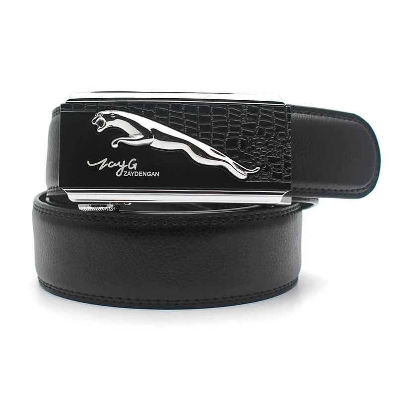 Mens brand crocodile bamboo pattern high-grade leather decorative belt belt