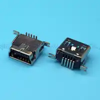100pcs/lot Copper Vertical SMT mini USB female socket MINI-USB JACK