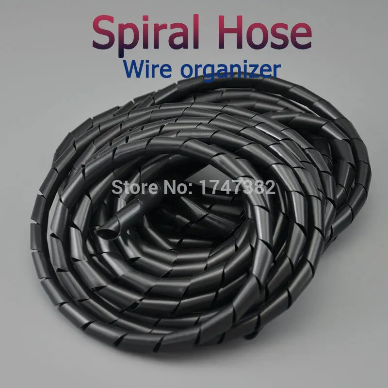 Encuadernación en espiral Envoltura de cable Cable Tidy Organizador Negra Transparente Blanco Carrete Heatshrink 