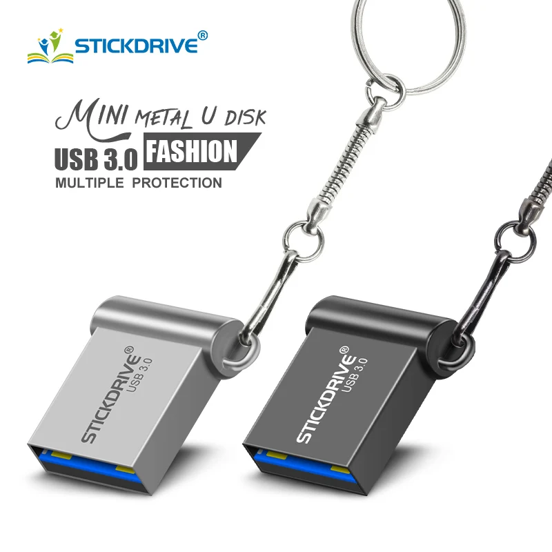 Ультра мини usb 3,0 ключ карта памяти 64 Гб 128 ГБ флеш-накопитель 16 ГБ 32 ГБ usb флеш-накопитель металлический флеш-накопитель с кольцом для ключей