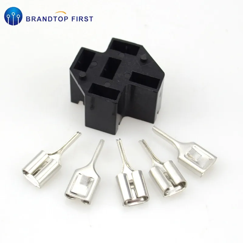 

Automotive Relay Sockets 5 Pin PCB Mount, For Series Relays Car Relay Connector Auto Relay Holder 6.3mm terminal