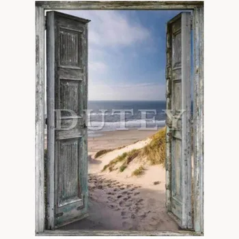 

square full Diamond Painting De Zee Door Deuren LK1