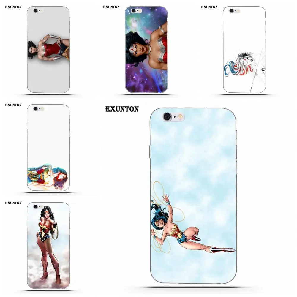 Wonderwoman Comics для Apple iPhone 4 4S 5 5C SE 6 6S 7 8 Plus X Мягкий ТПУ чехол мобильного