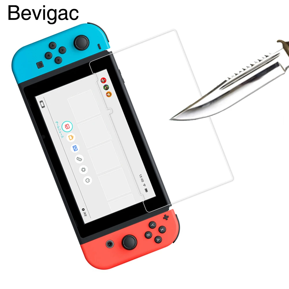 

Bevigac Premium Tempered Glass Screen Protector Protective Guard Film for Nintendo Switch NS NX Console Consola Controller