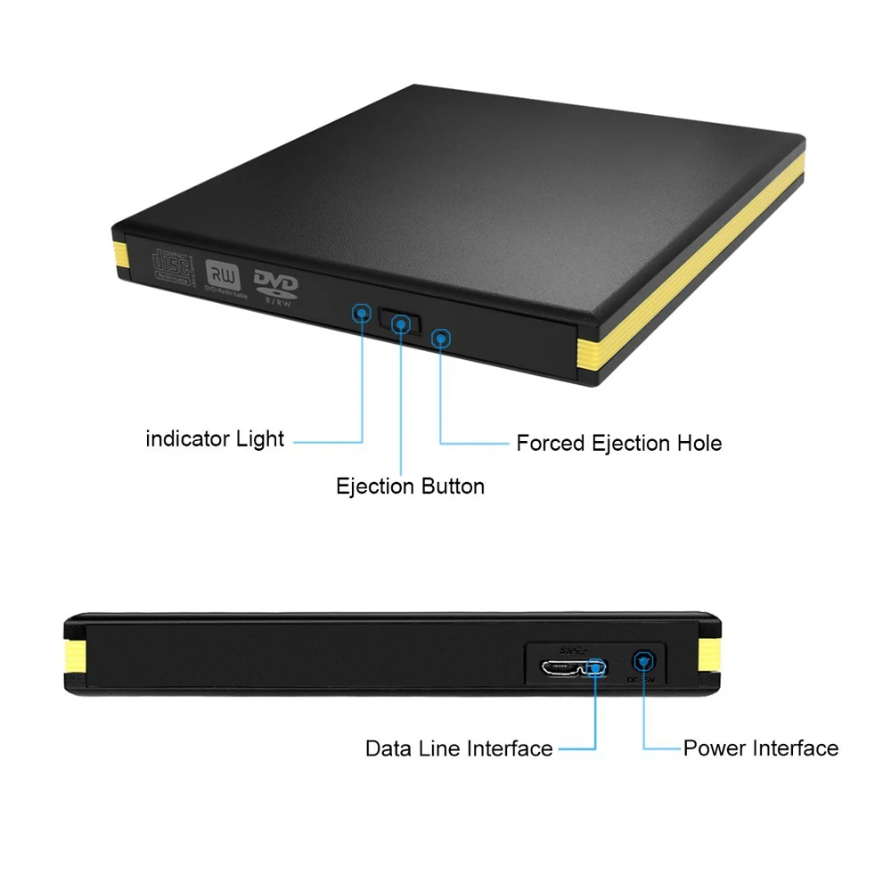 Внешний оптический привод для Acer Dell Универсальный DVD проигрыватель с USB 3 0 и