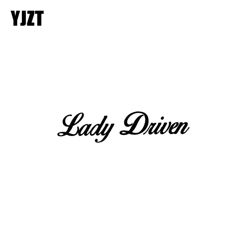 

YJZT 14.6CM*3.5CM LADY DRIVEN Fun Vinyl Car-styling Car Sticker Decal Black/Silver C11-0695